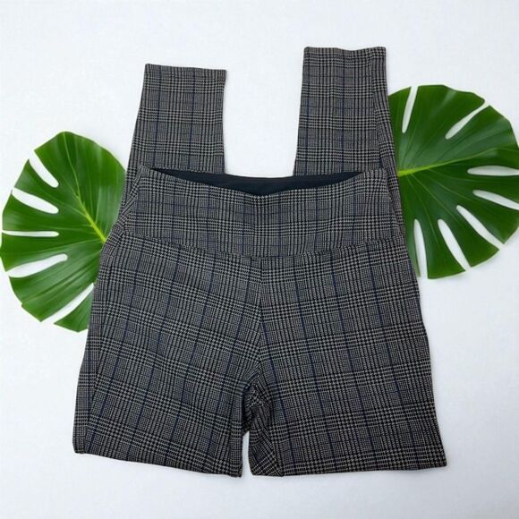 🆕 Three Dots High Rise Leggings in Mini Houndstooth Plaid Check - Picture 5 of 9